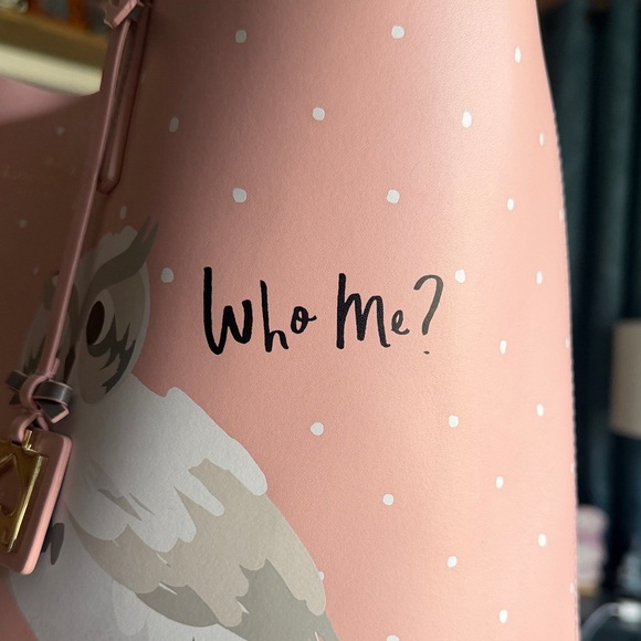 Kate Spade Pink Owl Graphic Tote with KS Dust bag - Picture 2 of 16